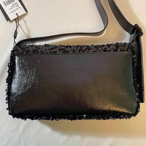 Shoulder Bag Purse Gold Sequins Faux Leather Nicole Miller Mini Holiday Party - Picture 3 of 3